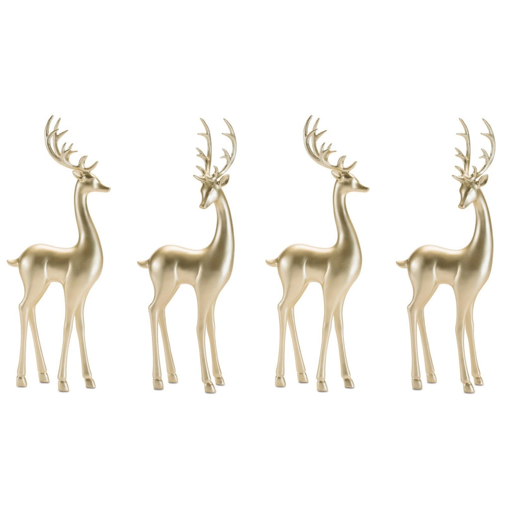 Modern Metallic Deer Figurine (Set of 4)