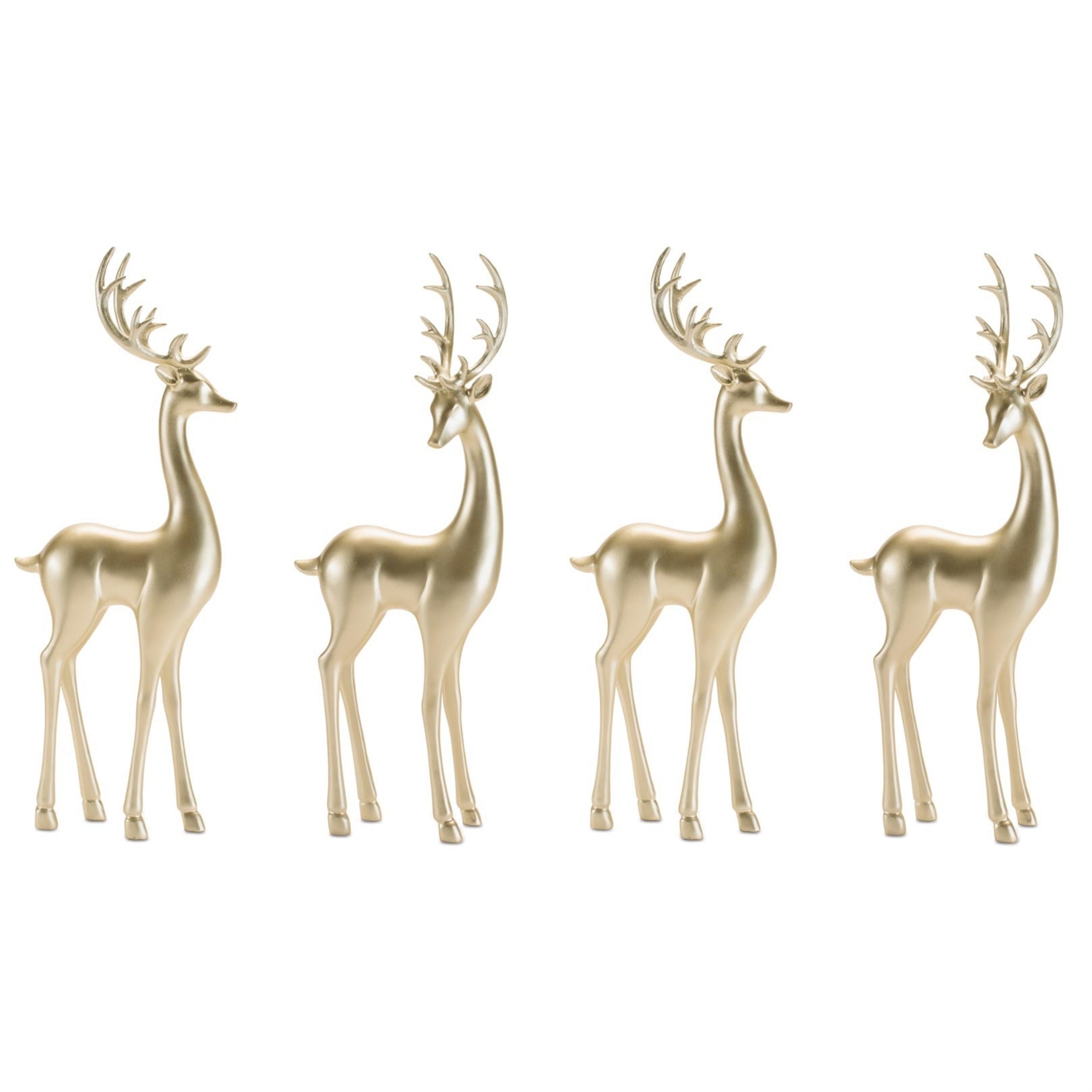 Modern Metallic Deer Figurine (Set of 4)