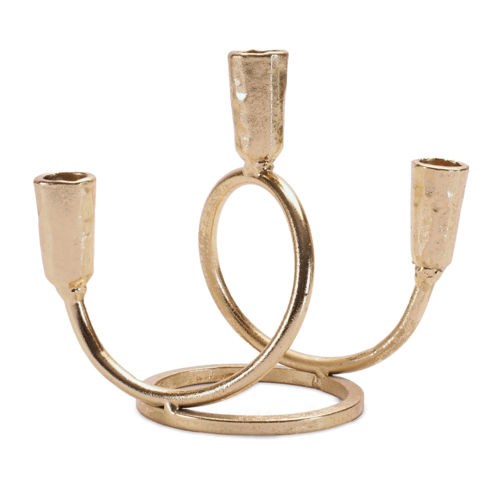 Modern Metal Tabletop Candelabra 7"H