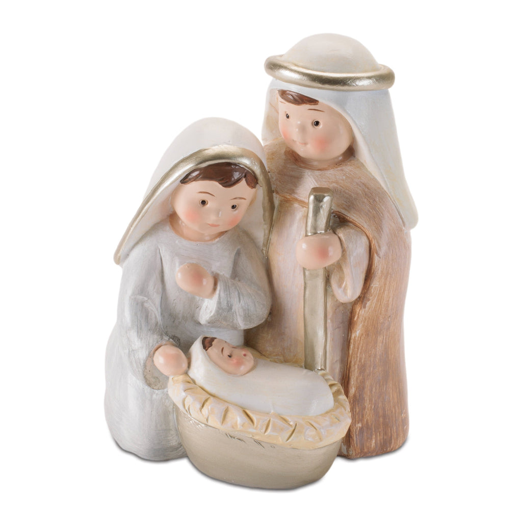 Holy Family Nativity Figurines in Neutral Tones (Set of 4)