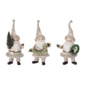 Rustic Santa Figurines with Tree and Wreath (Set of 3)