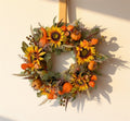 Harvest Sunflower and Gourd Wreath 24"D