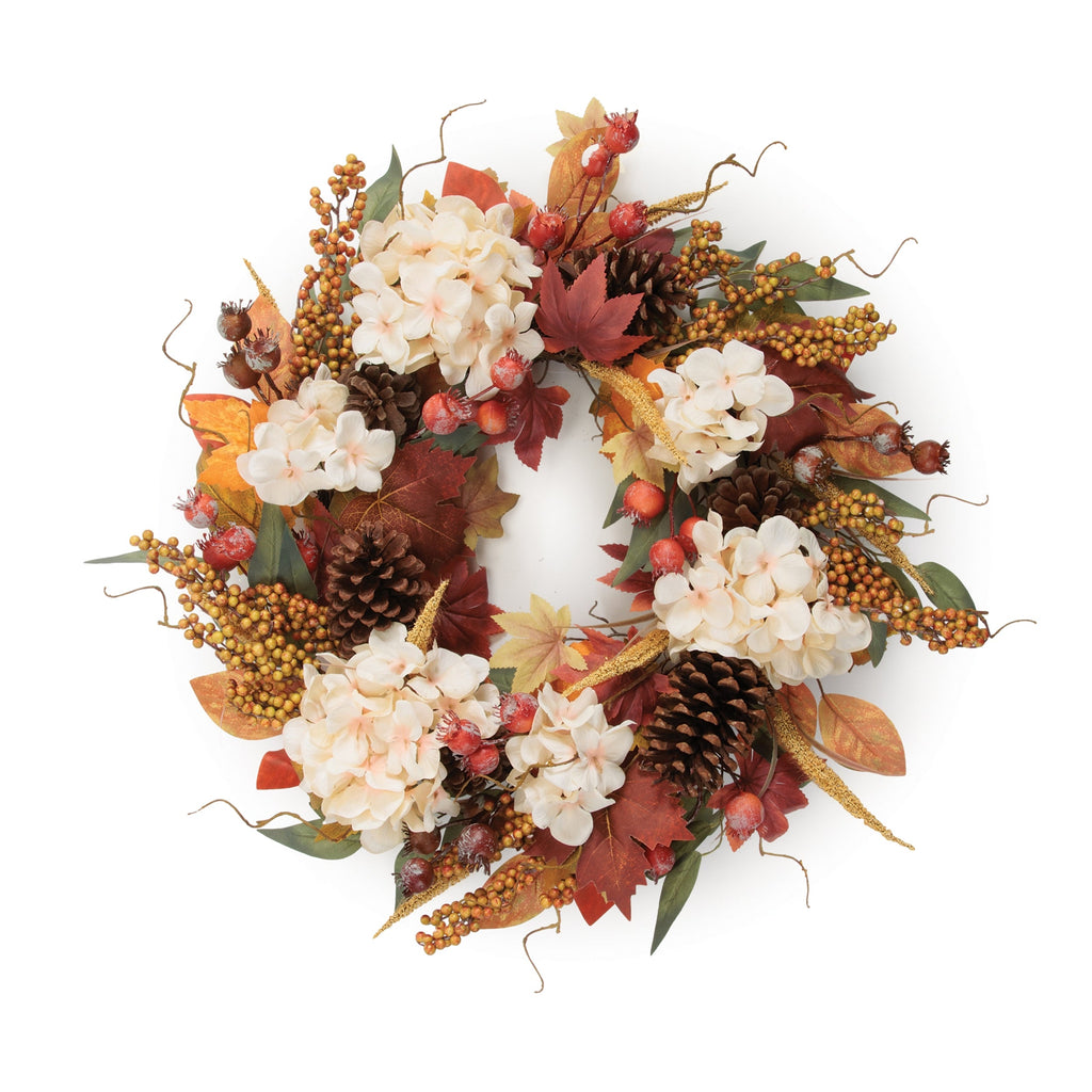 Harvest Mixed Hydrangea Wreath 22"D