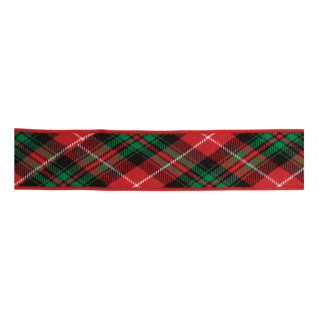 Tartan Plaid Wired Cotton Ribbon 2.5" x 5 Yds.