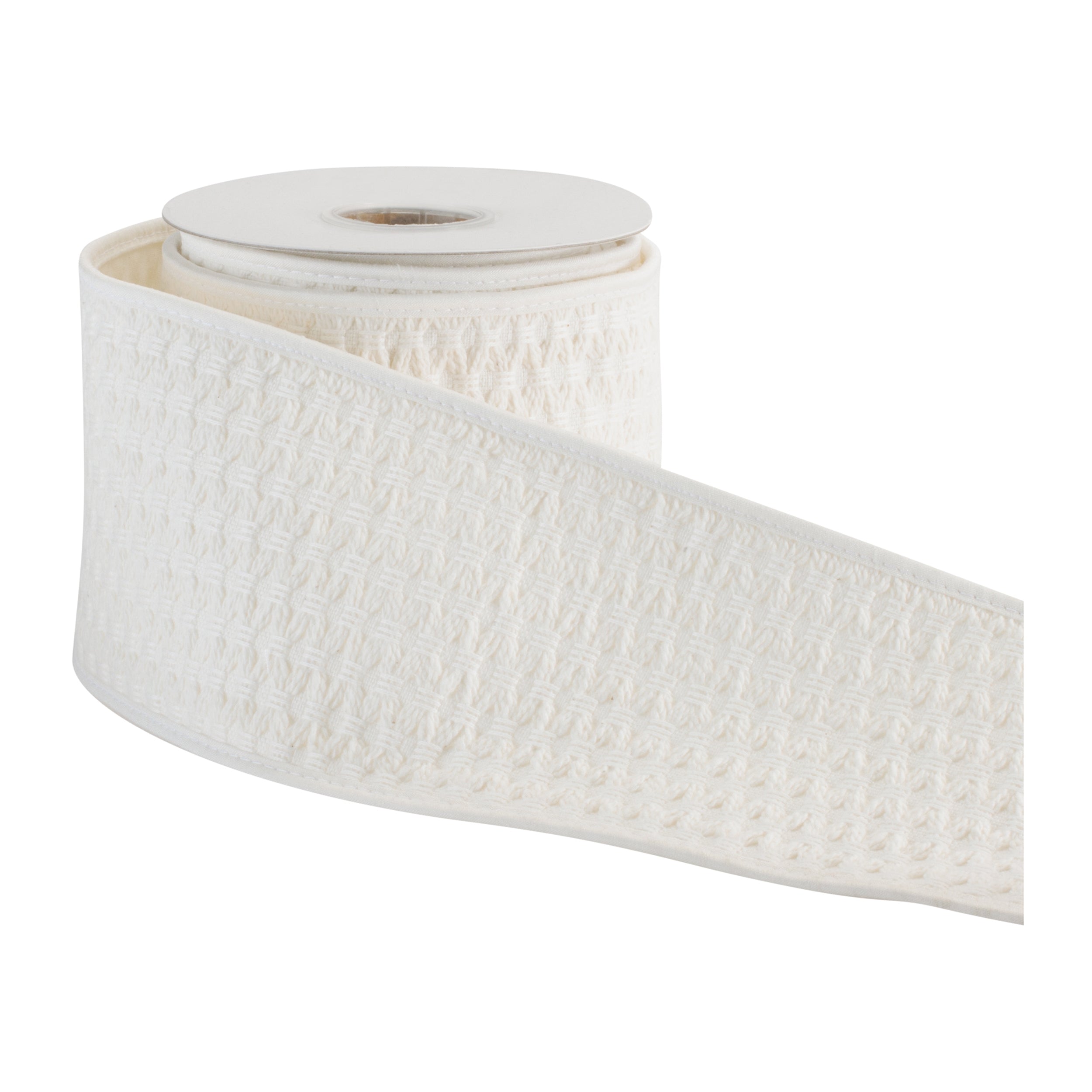 Waffle Knit Wired Cotton Ribbon 4" x 5 Yds.