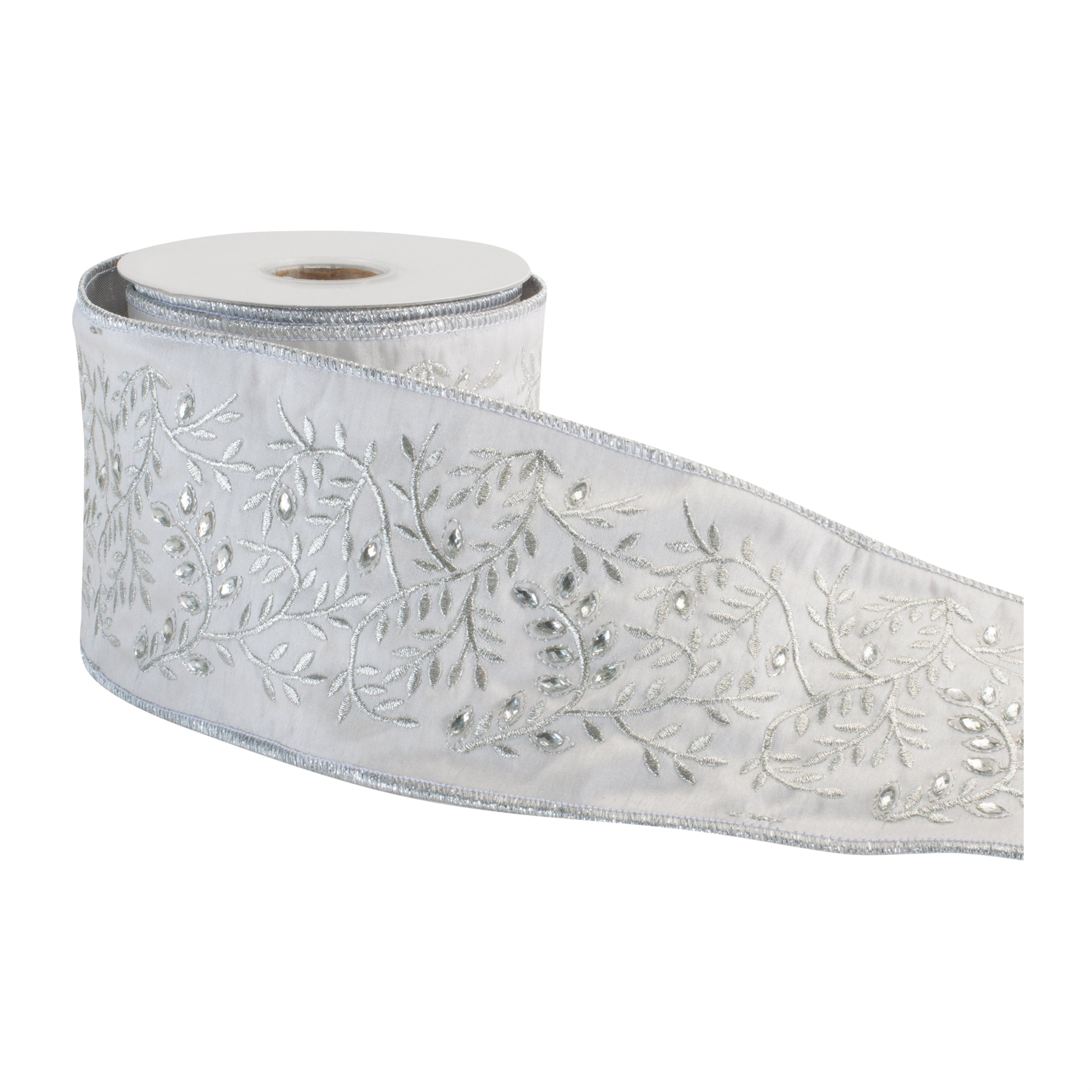 Embroidered Vine Wired Ribbon 4" x 5 Yds.