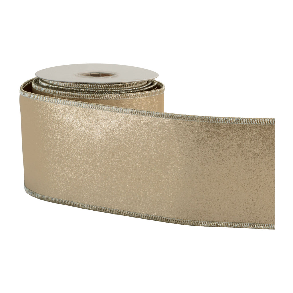 Metallic Satin Wired Ribbon 4" x 5 Yds.