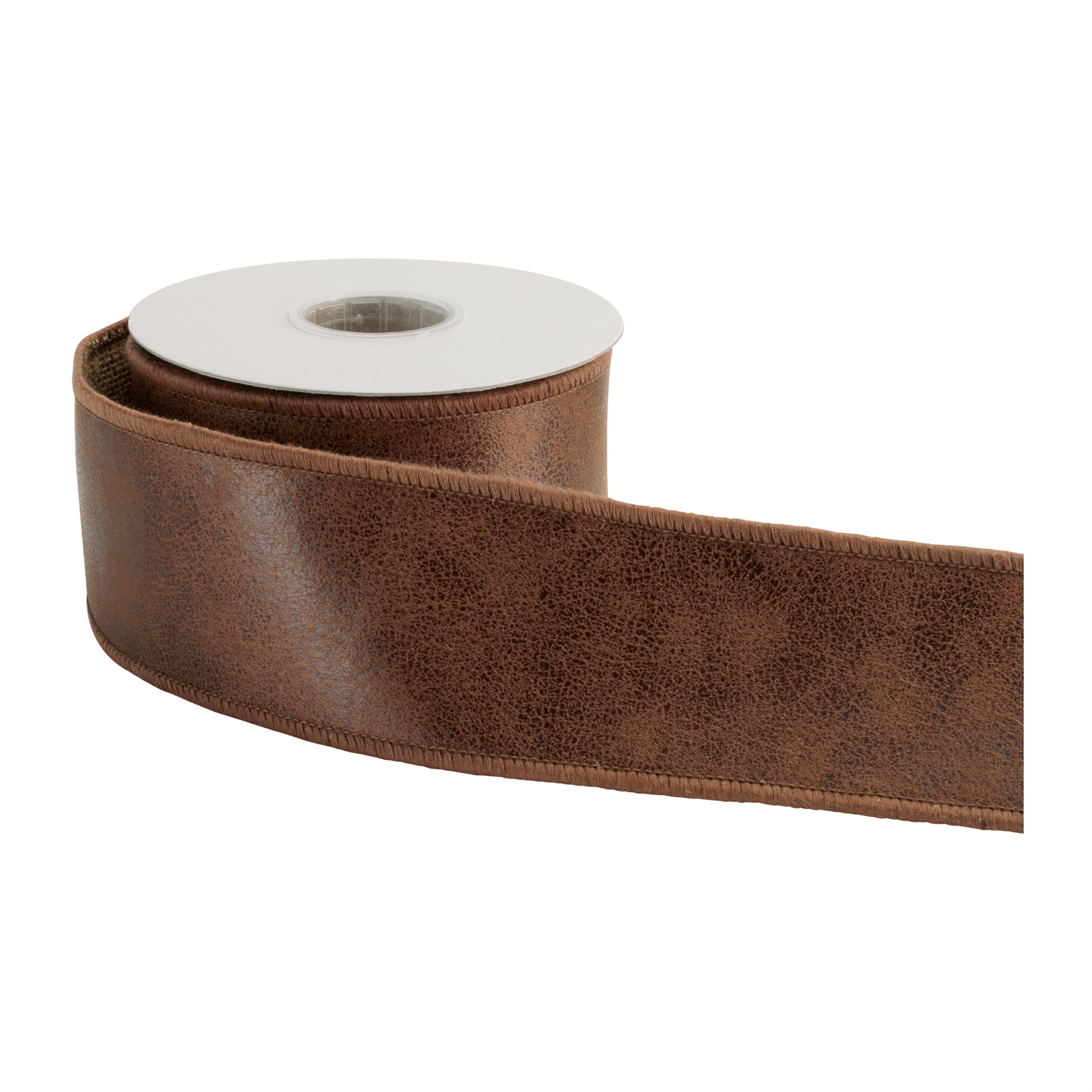 Distressed Faux Leather Wired Ribbon 2.5" x 5 Yds.