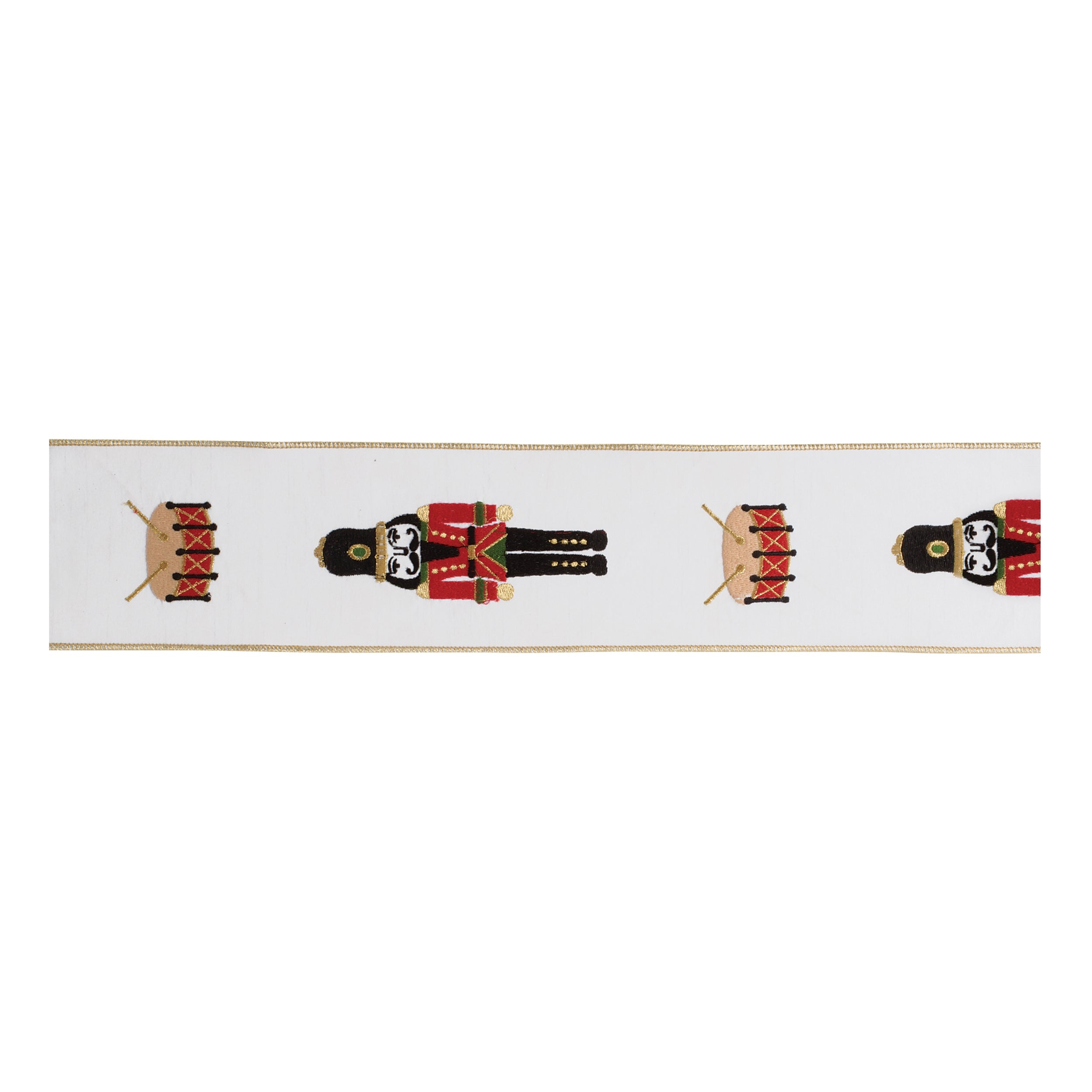 Embroidered Nutcracker Wired Ribbon 4" x 5 Yds.