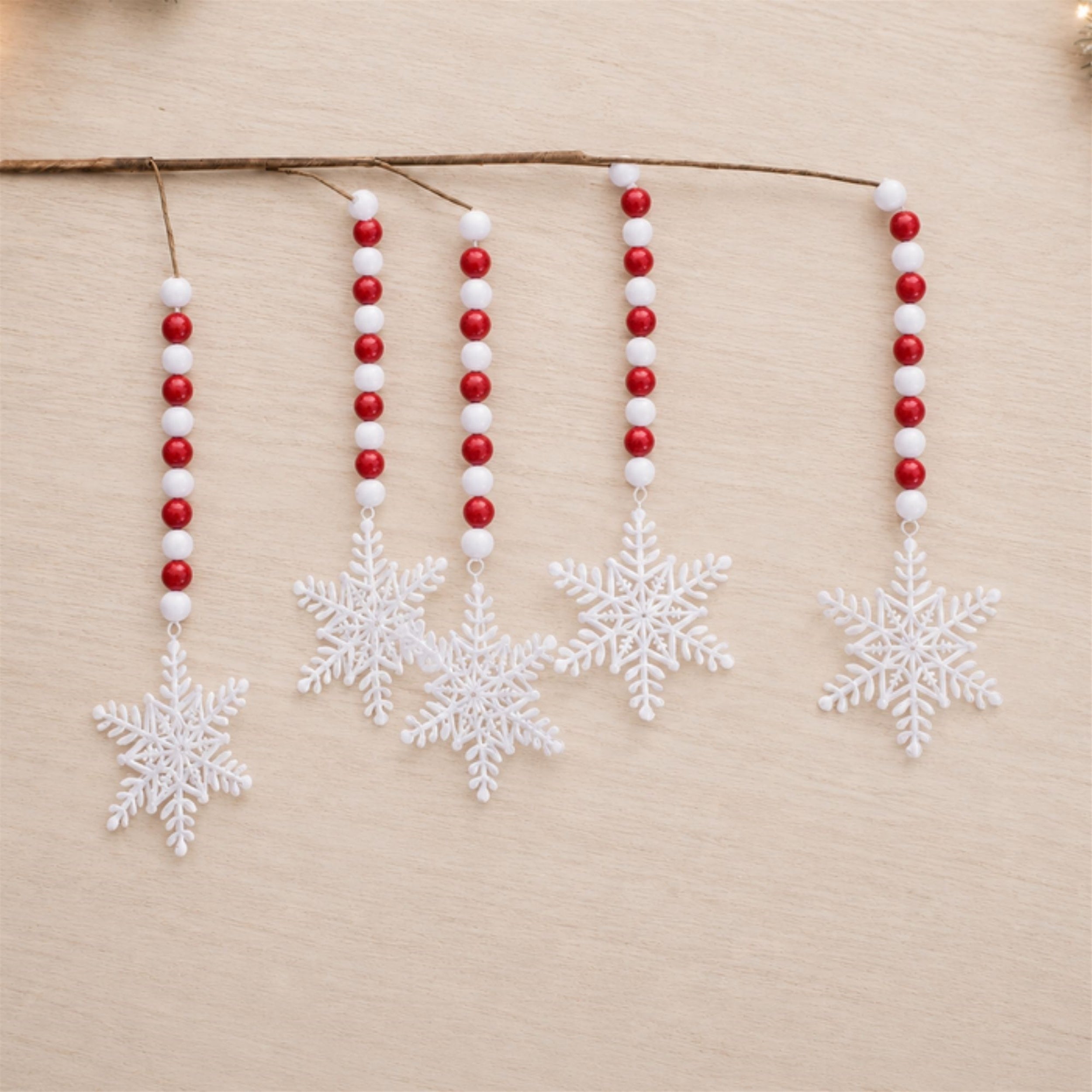 Beaded Snowflake Drop Spray (Set of 2)
