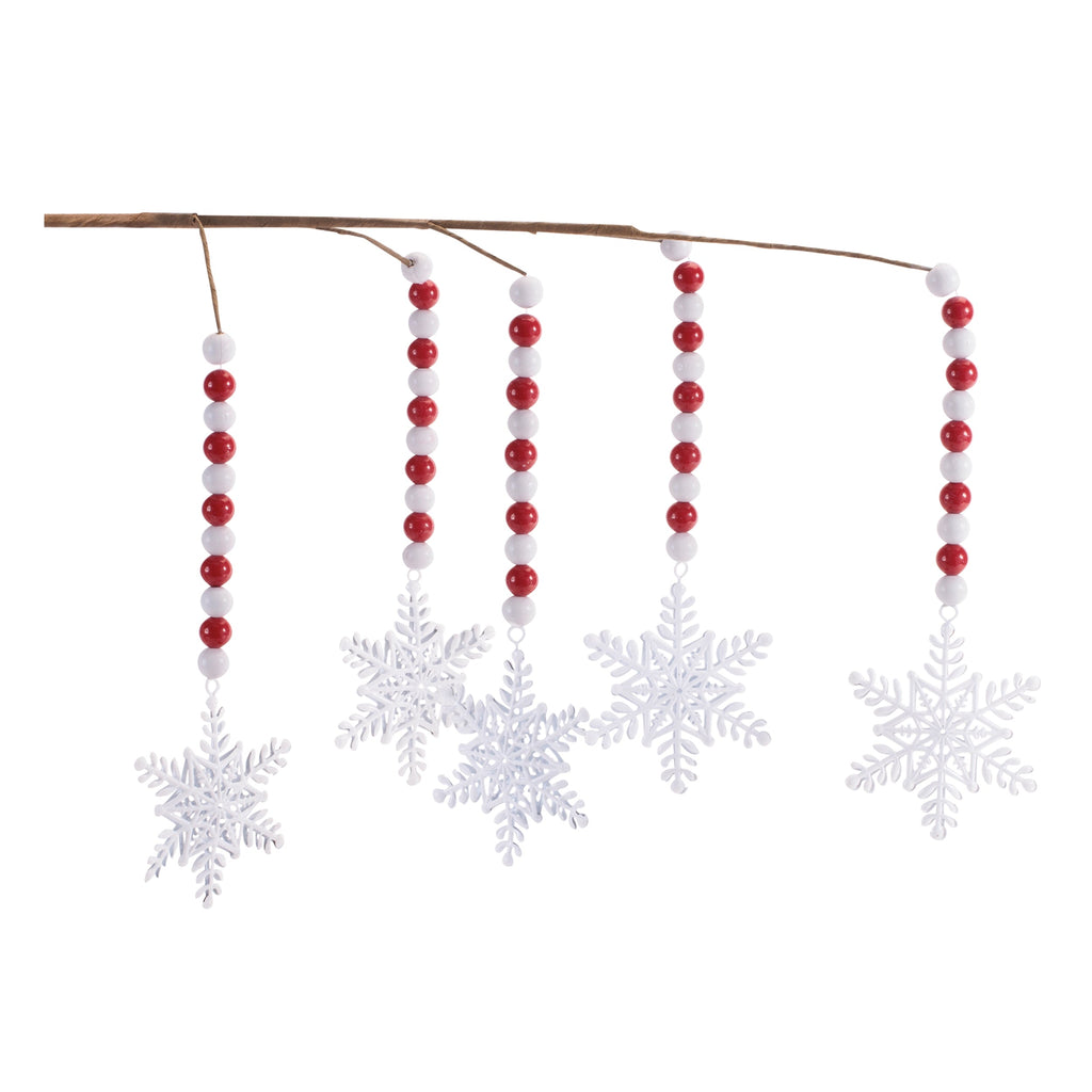 Beaded Snowflake Drop Spray (Set of 2)