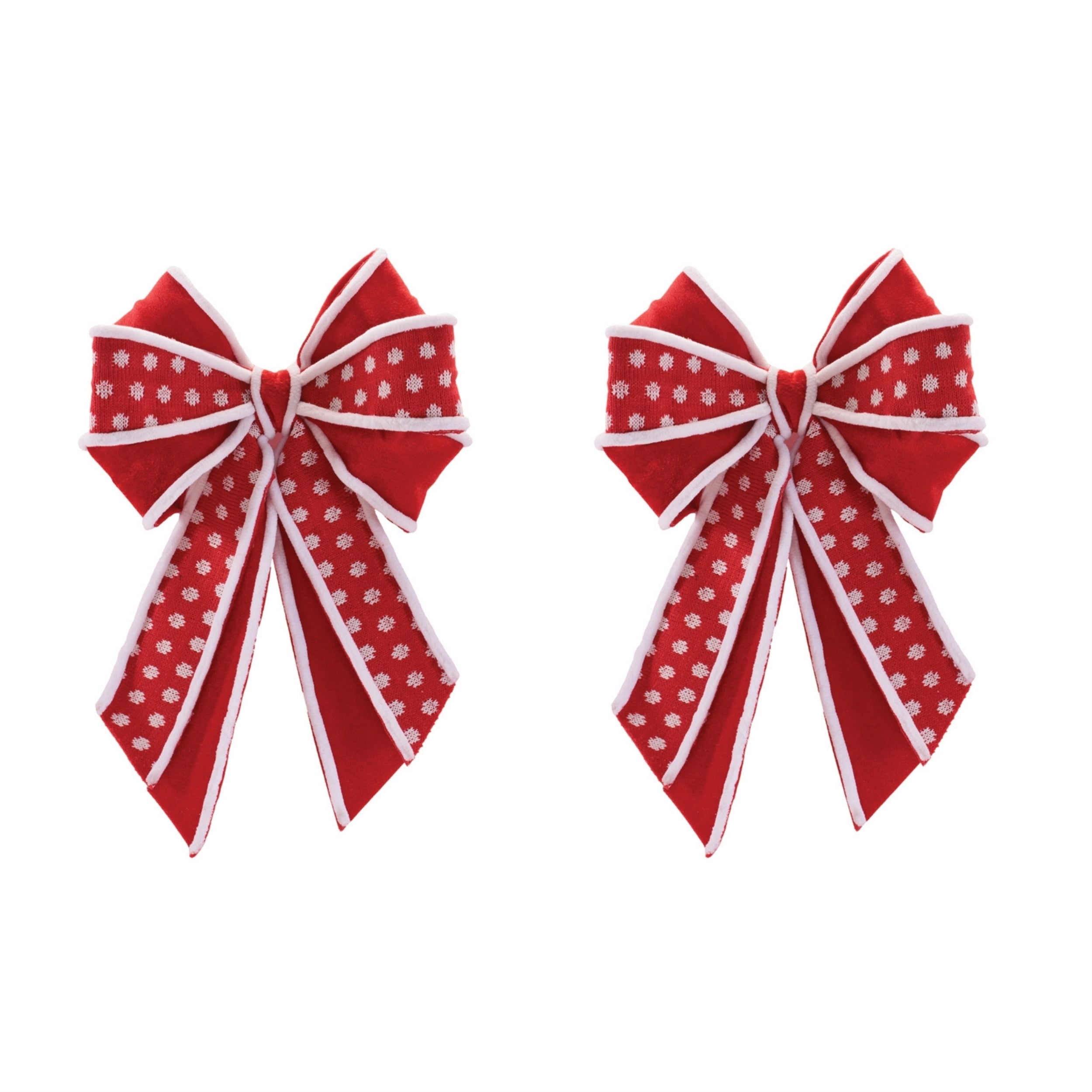 Polka Dot Bow Ornament (Set of 2)