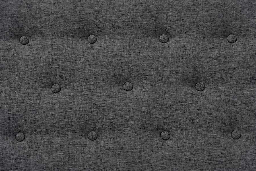 Baxton Studio Arne Mid-Century Modern Dark Grey Fabric Upholstered Walnut Finished Bench