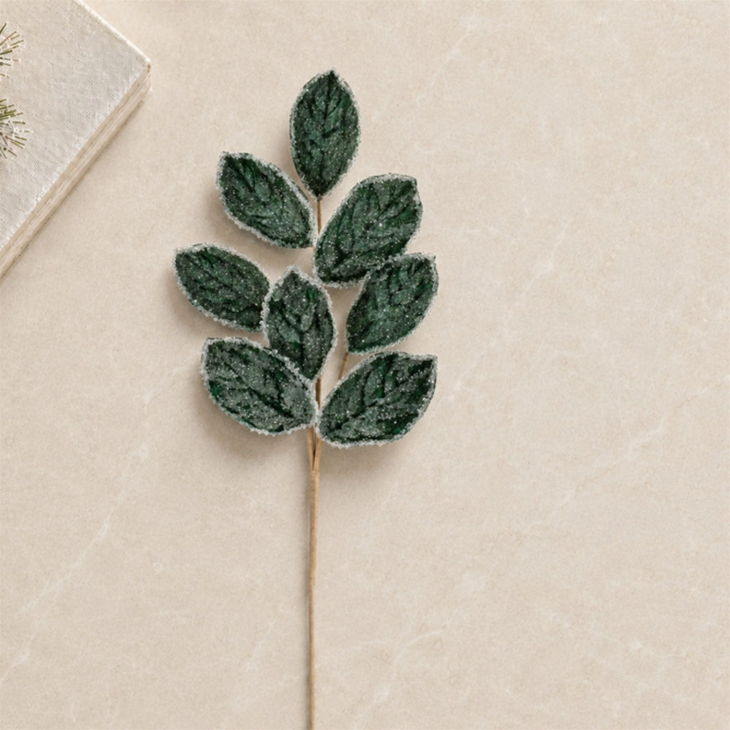 Beaded Magnolia Leaf Spray (Set of 4)