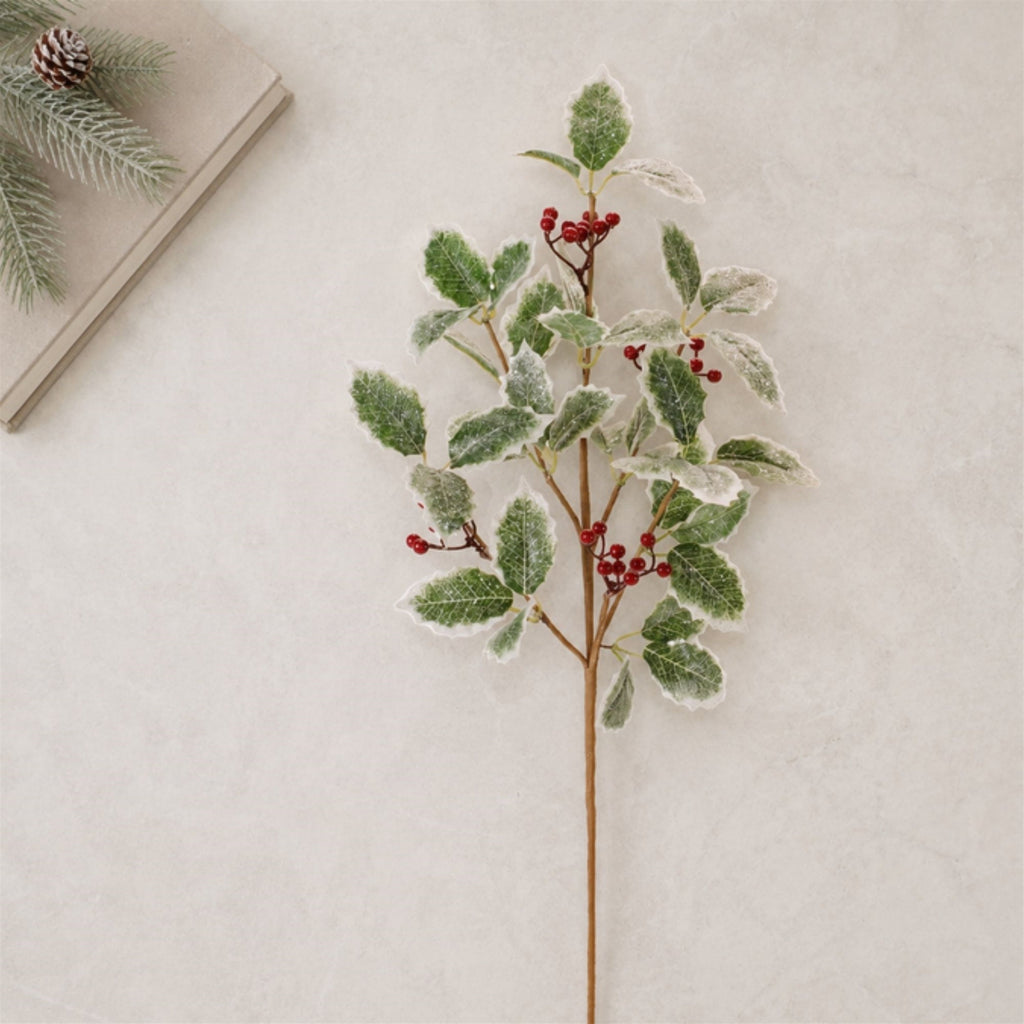 Holly Leaf and Berry Spray (Set of 2)