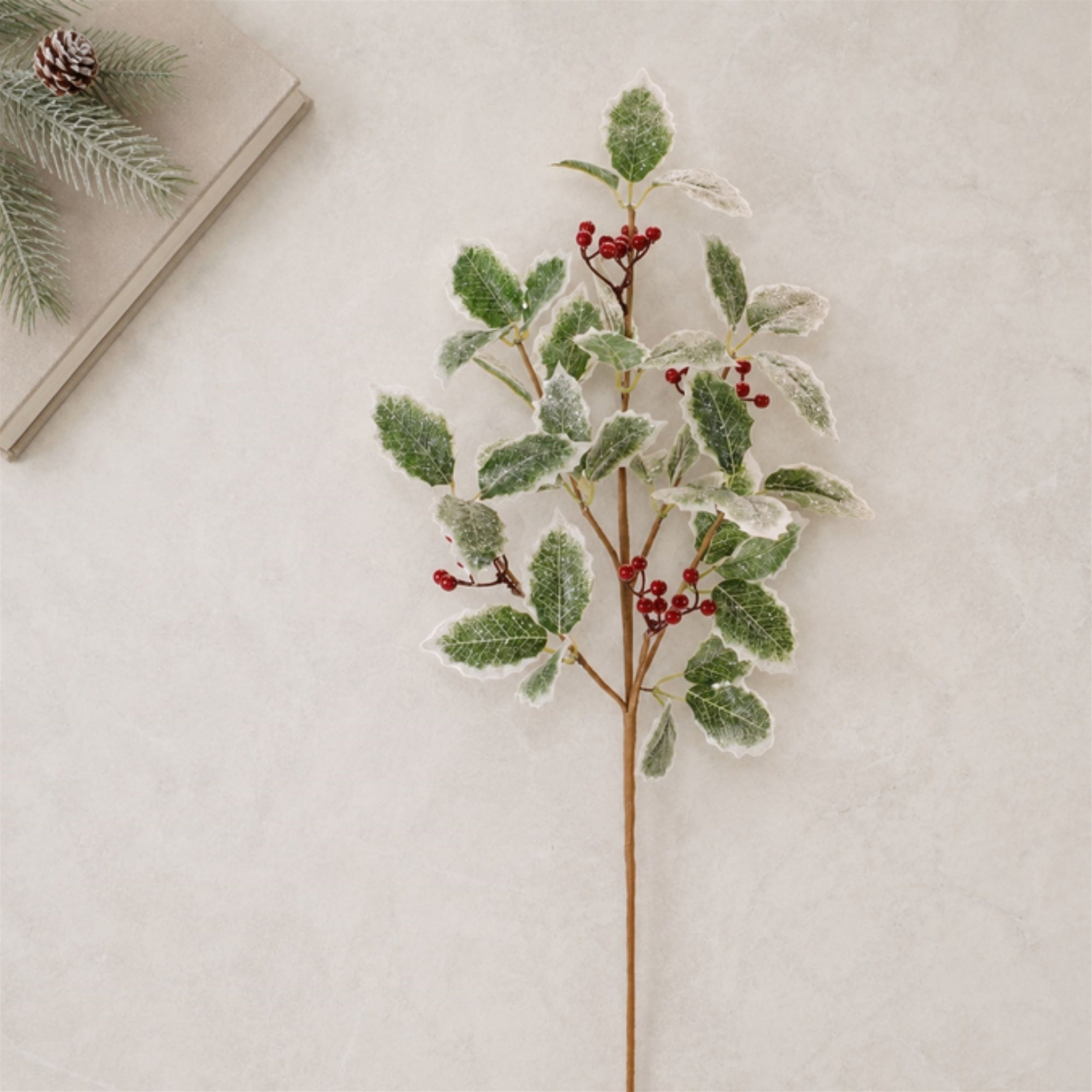 Holly Leaf and Berry Spray (Set of 2)