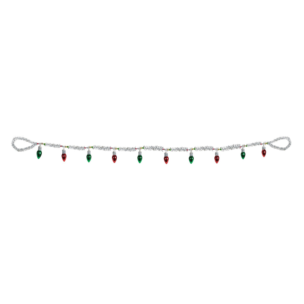 Vintage Light Bulb Tinsel Garland (Set of 2)