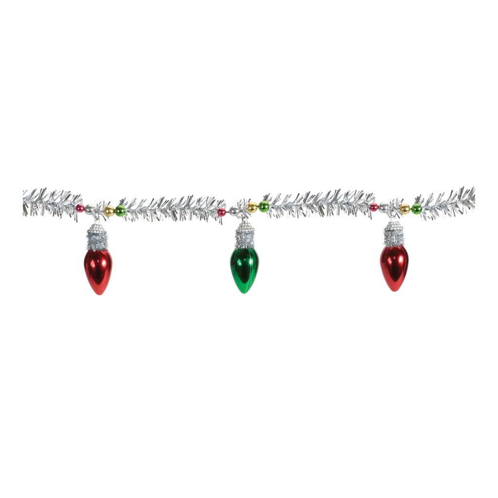 Vintage Light Bulb Tinsel Garland (Set of 2)