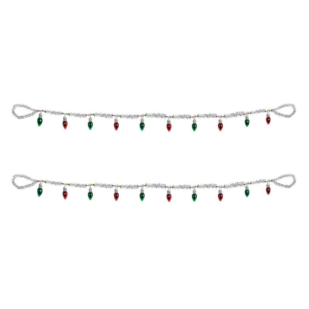 Vintage Light Bulb Tinsel Garland (Set of 2)