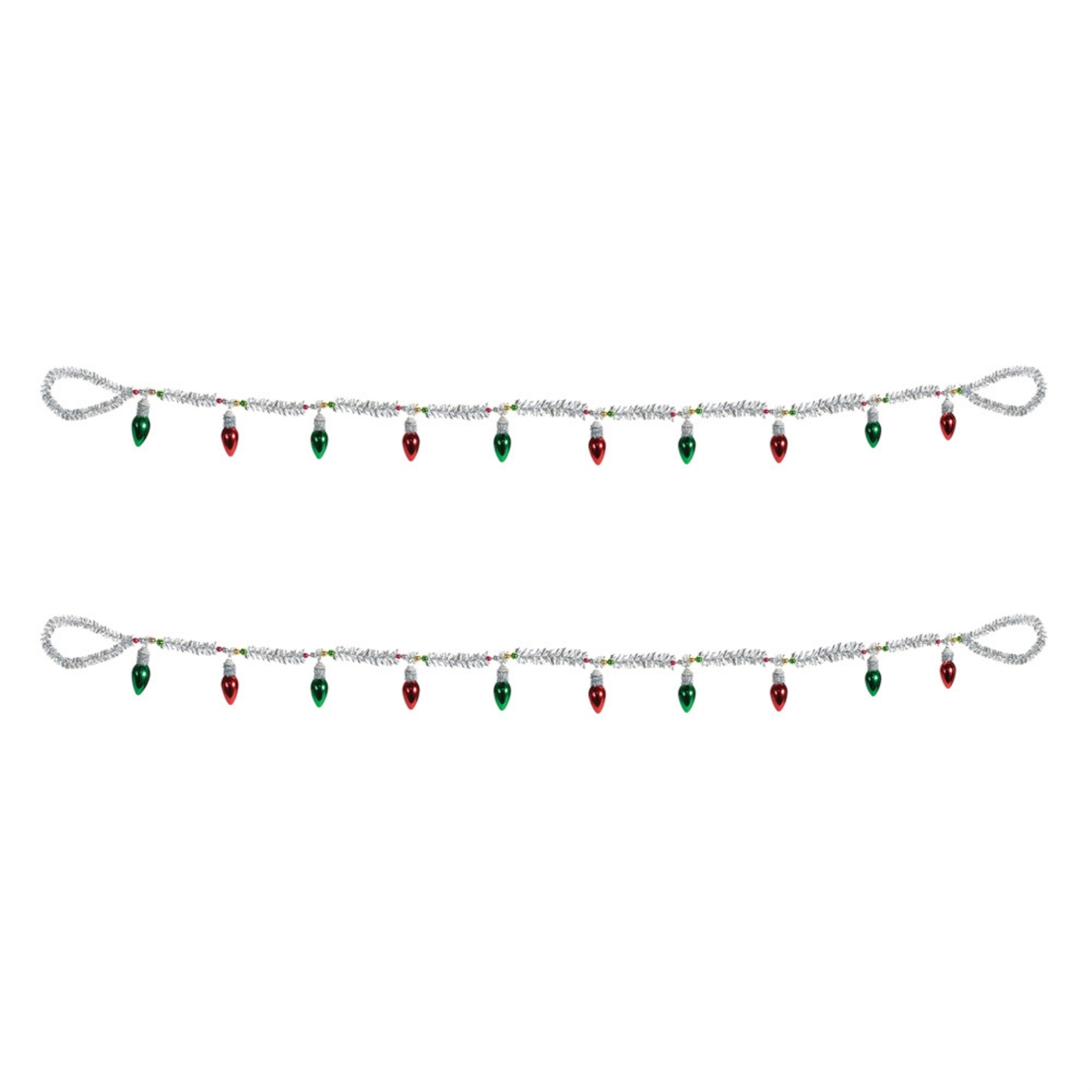 Vintage Light Bulb Tinsel Garland (Set of 2)