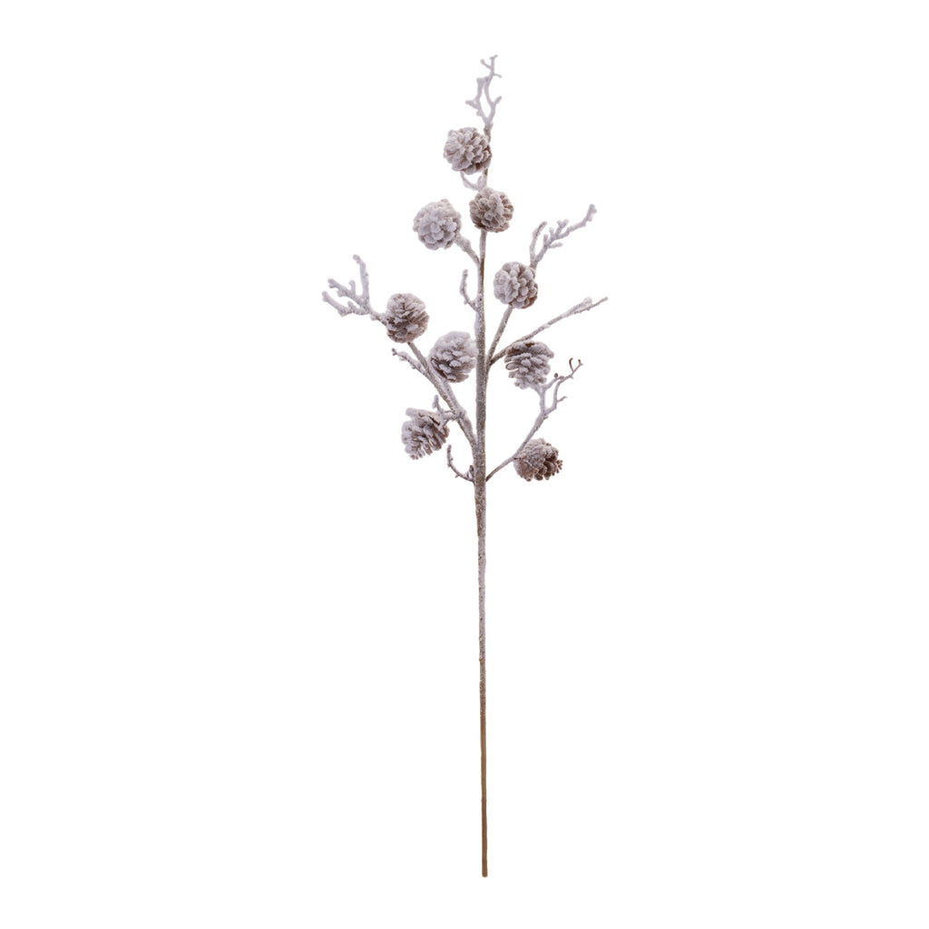 Snowy Pine Cone Twig Spray (Set of 2)