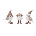 Winter Bird Figurines with Knit Hats (Set of 3)