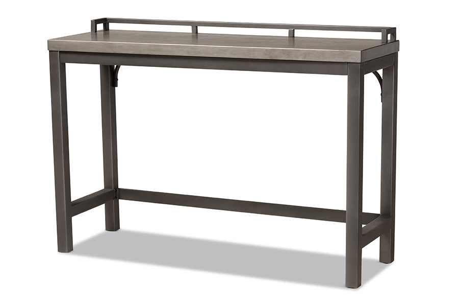 Baxton Studio Noll Modern and Contemporary Grey Fabric Upholstered 3-Piece Multipurpose Metal Counter Table Set