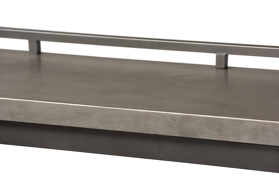 Baxton Studio Noll Modern and Contemporary Grey Fabric Upholstered 3-Piece Multipurpose Metal Counter Table Set