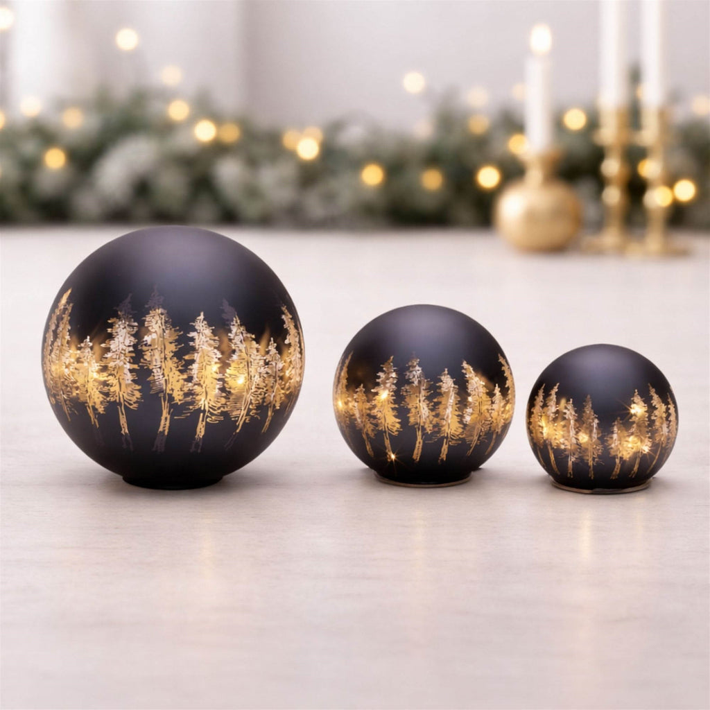LED Frosted Pine Tree Globe (Set of 2)