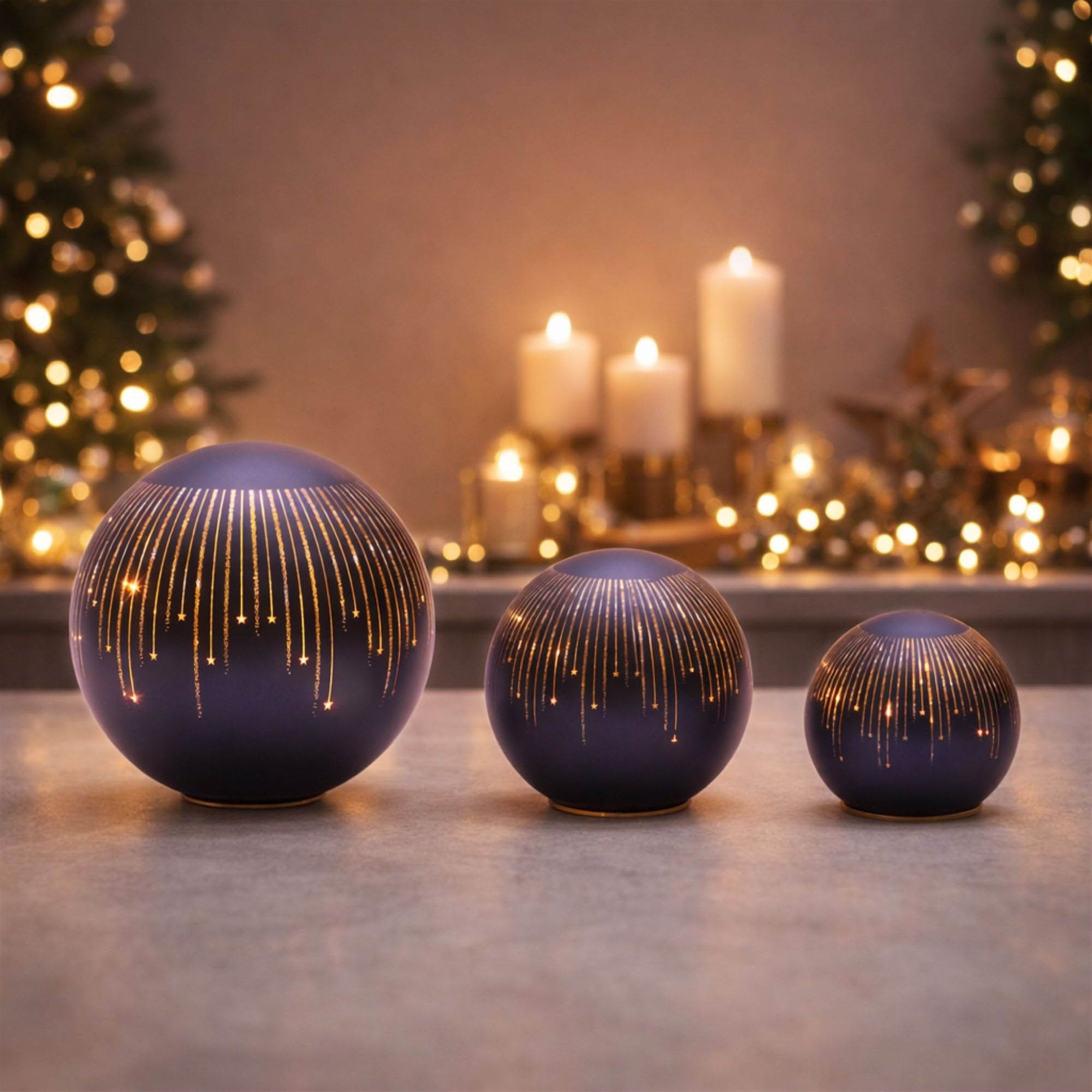 LED Frosted Star Globe (Set of 2)