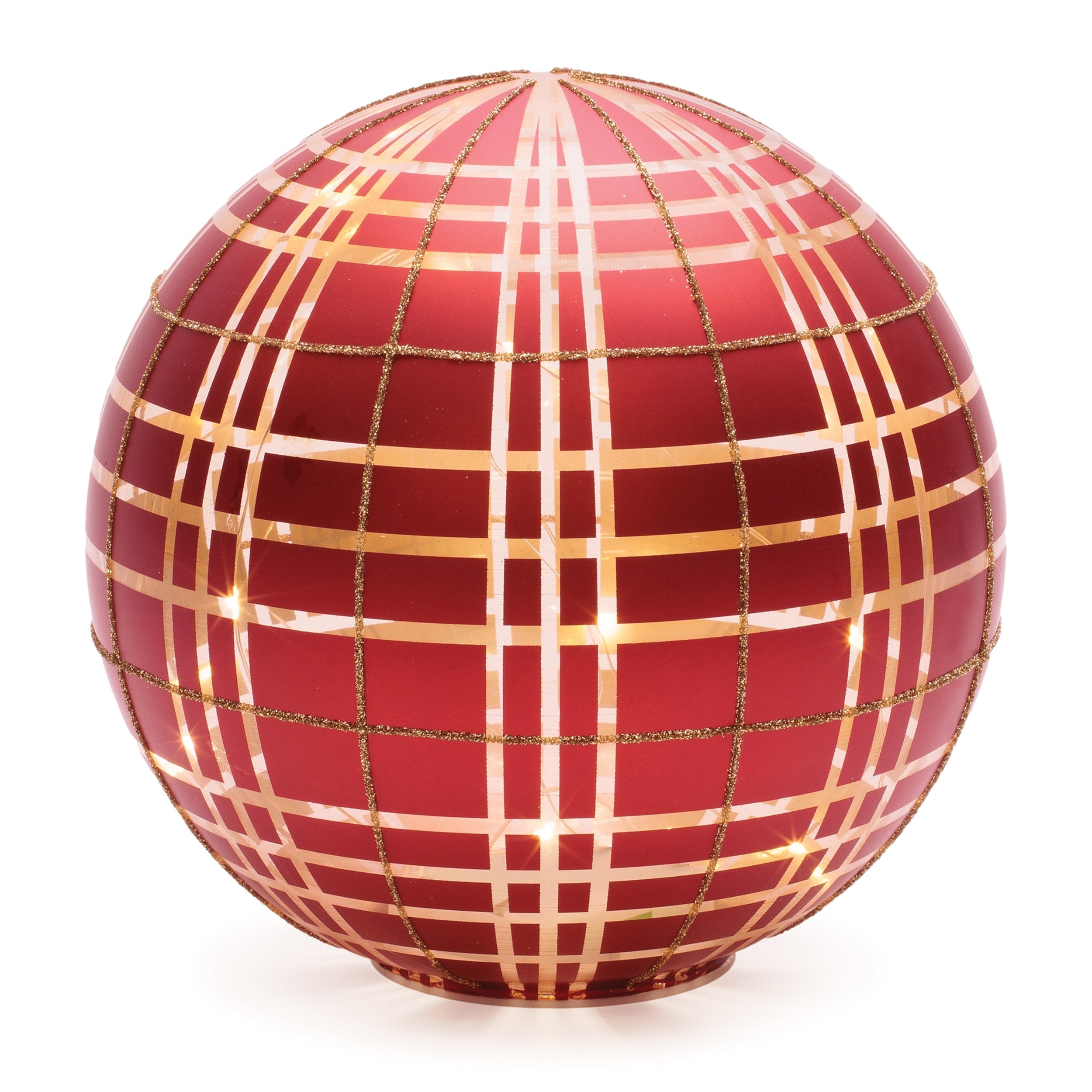 LED Frosted Plaid Globe (Set of 2)