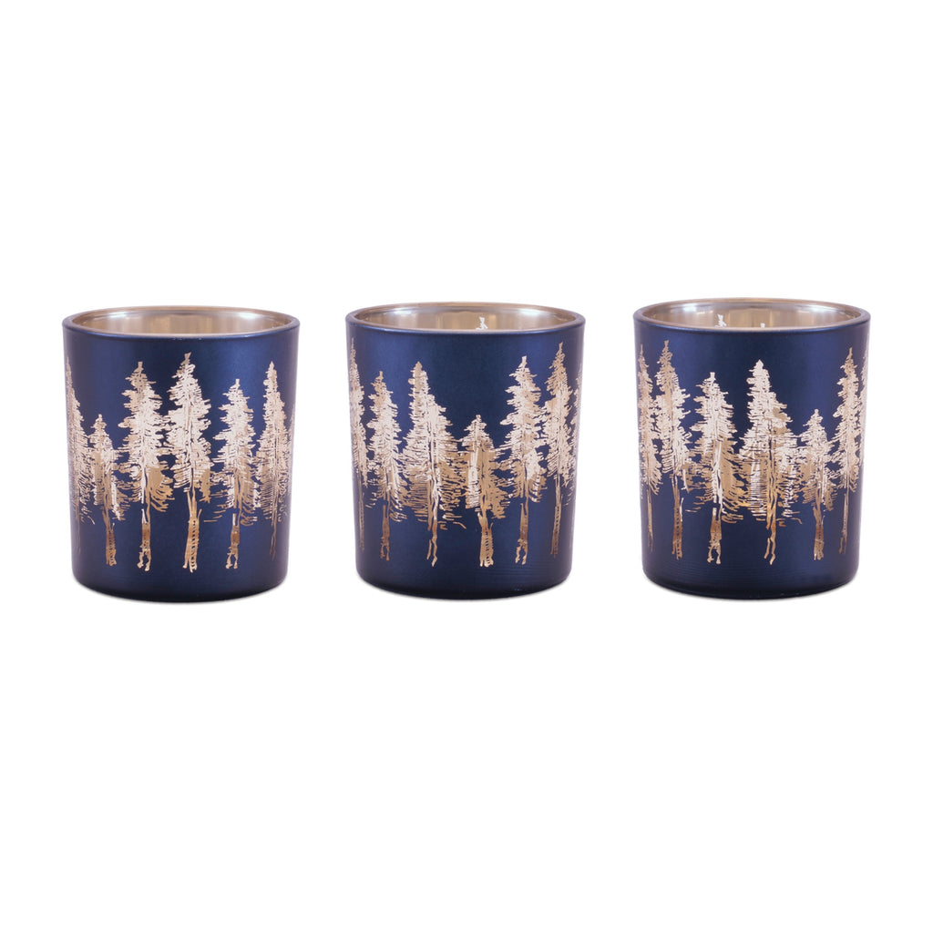 Pine Tree Print Votive Holder (Set of 3)