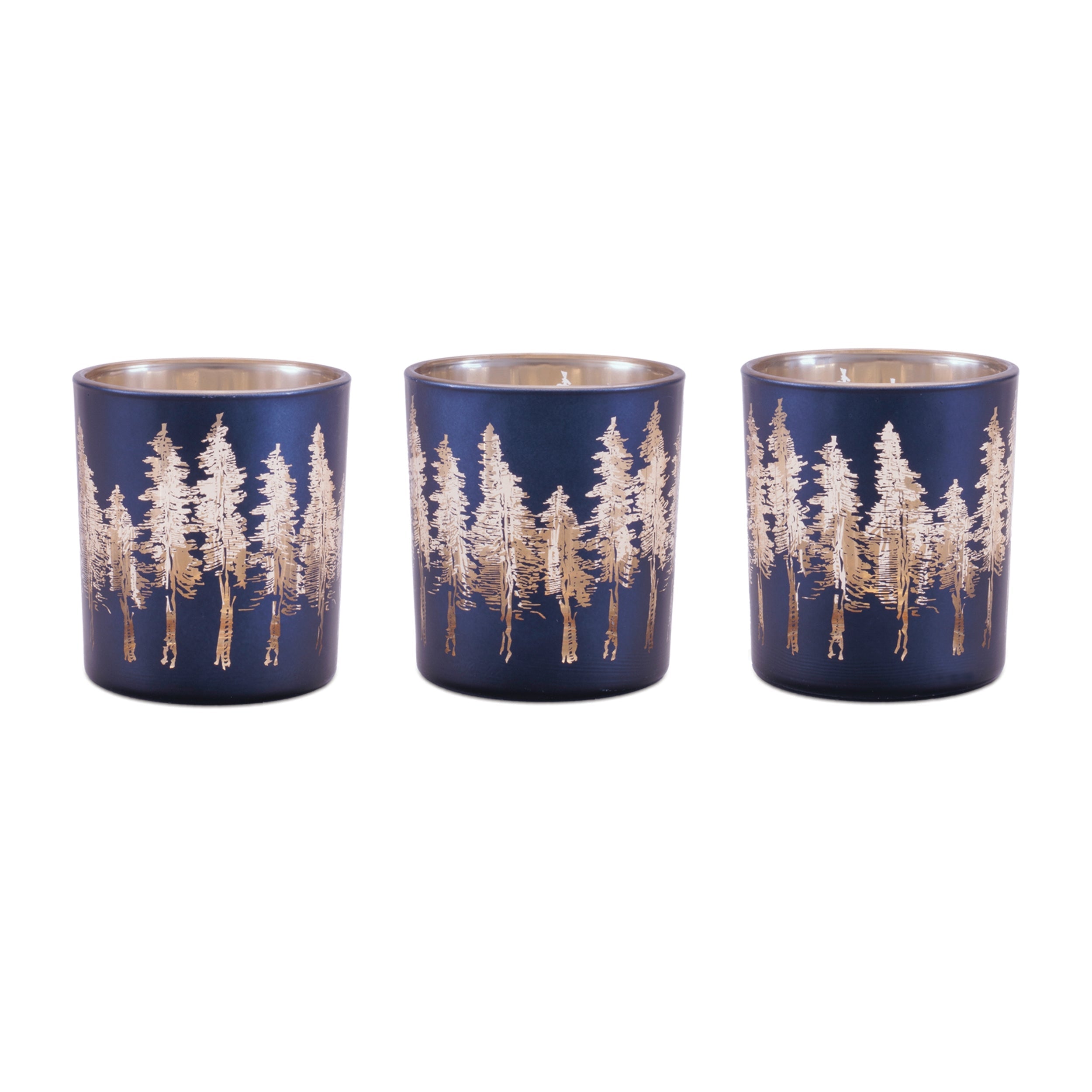 Pine Tree Print Votive Holder (Set of 3)