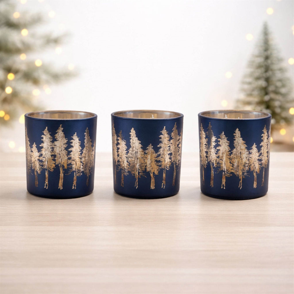 Pine Tree Print Votive Holder (Set of 3)