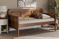 Baxton Studio Toveli Vintage French Inspired Ash Wanut Finished Wood and Synthetic Rattan Daybed