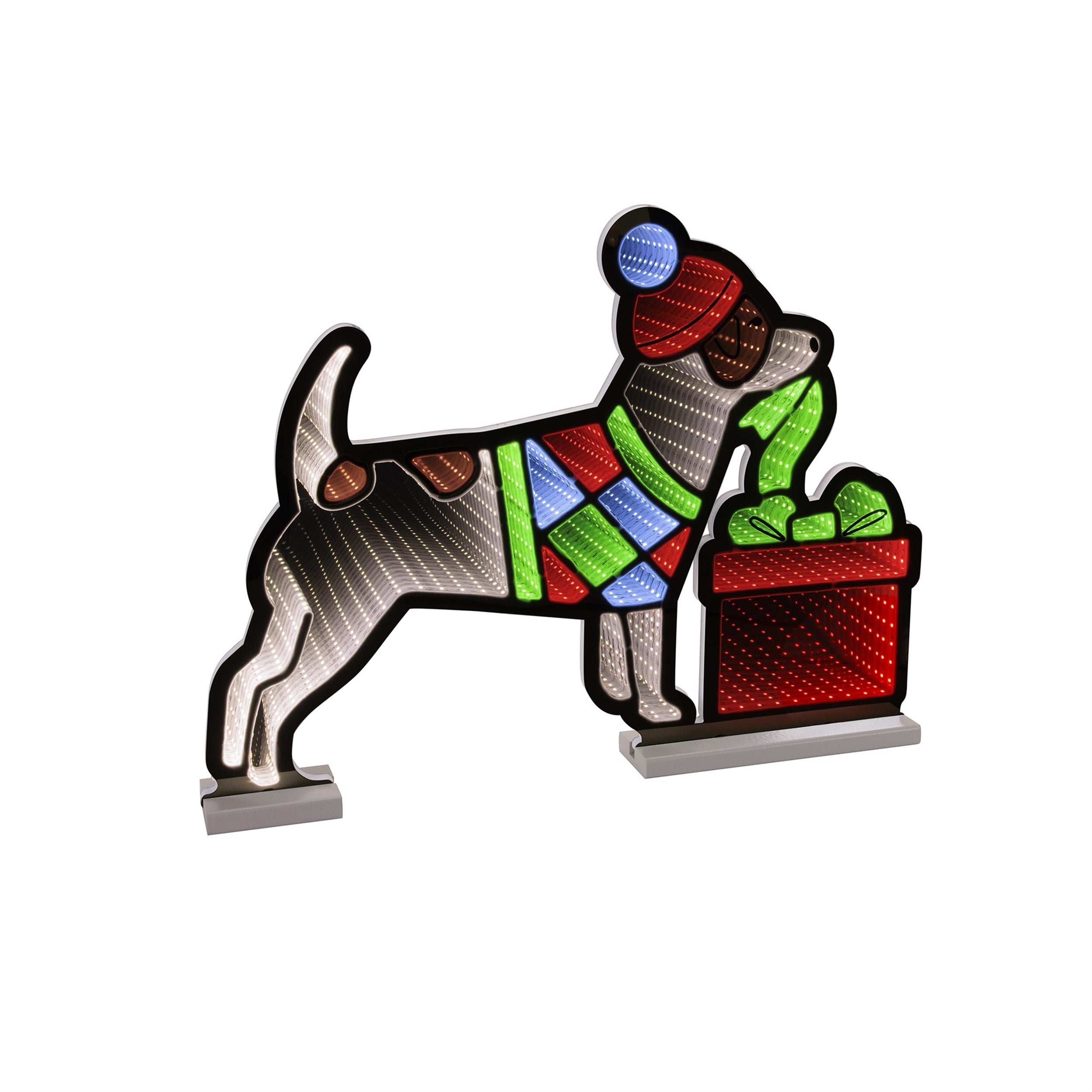 Dog with Christmas Present Ekkolight 24"L