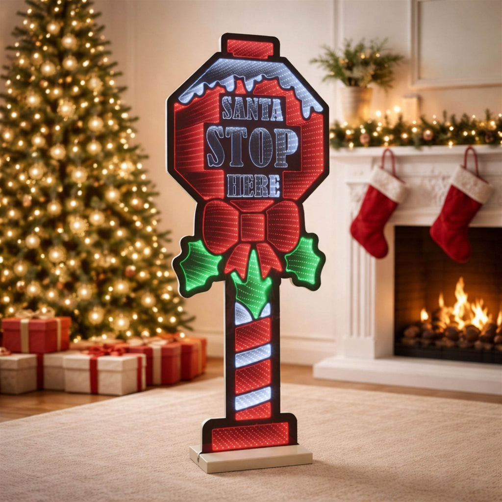 Santa Stop Here Ekkolight 47"H