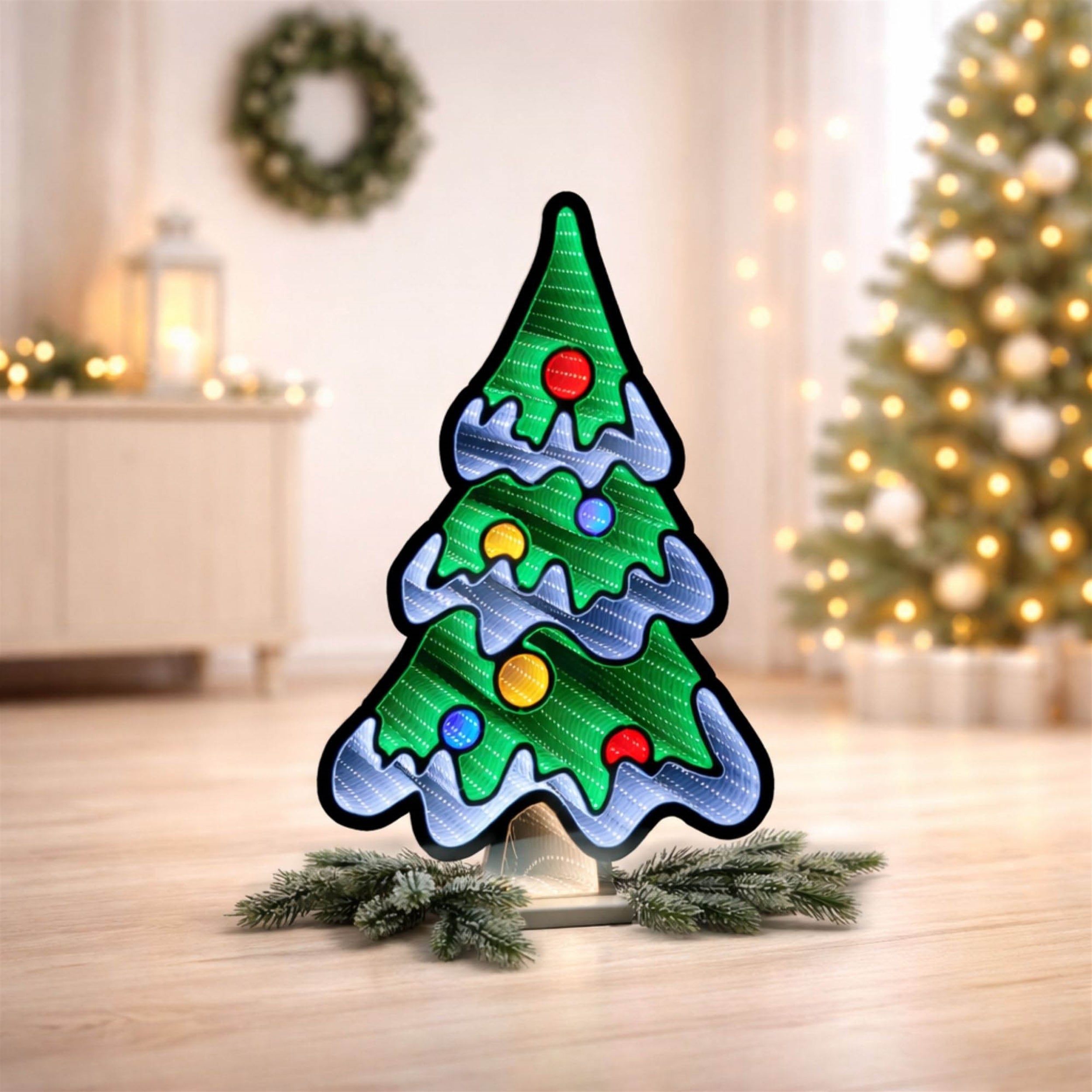 Snowy Christmas Tree Ekkolight 23.5"H