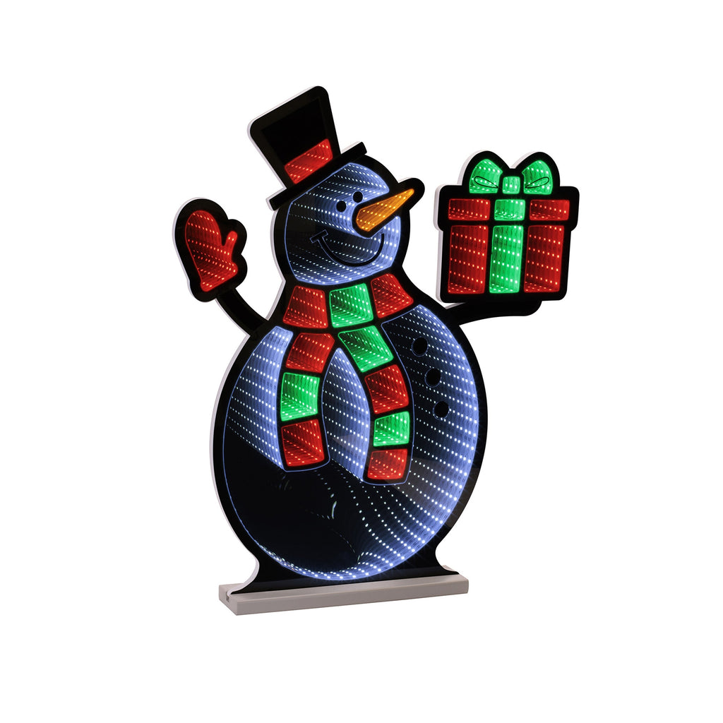Snowman with Christmas Present Ekkolight 23.5"H