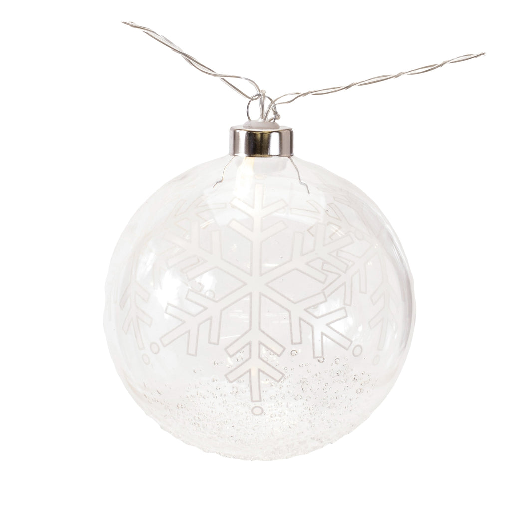 LED Snowflake Ball Ornament Light String 4.5'L