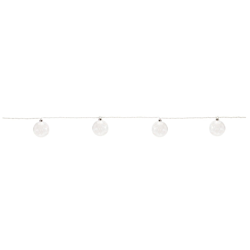 LED Snowflake Ball Ornament Light String 4.5'L