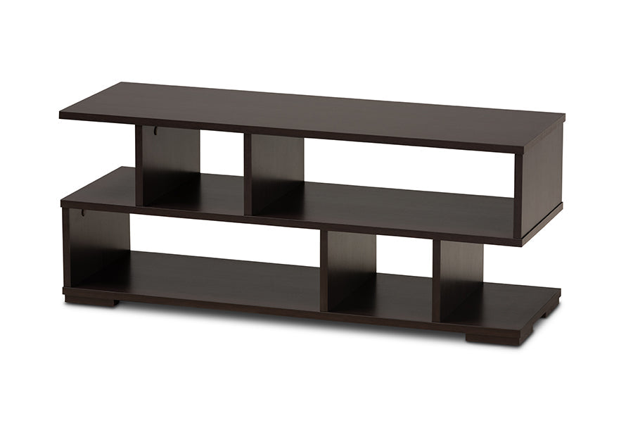 Baxton Studio Arne Modern and Contemporary Dark Brown Finished Wood TV Stand