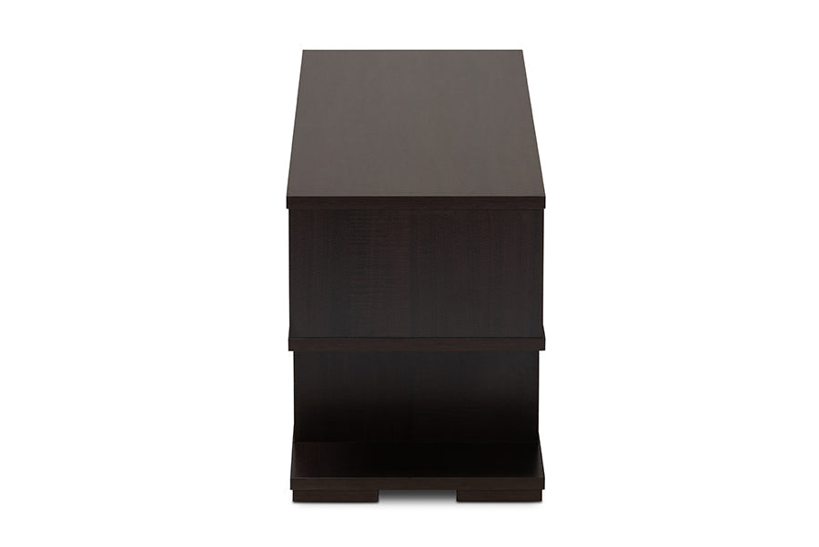 Baxton Studio Arne Modern and Contemporary Dark Brown Finished Wood TV Stand