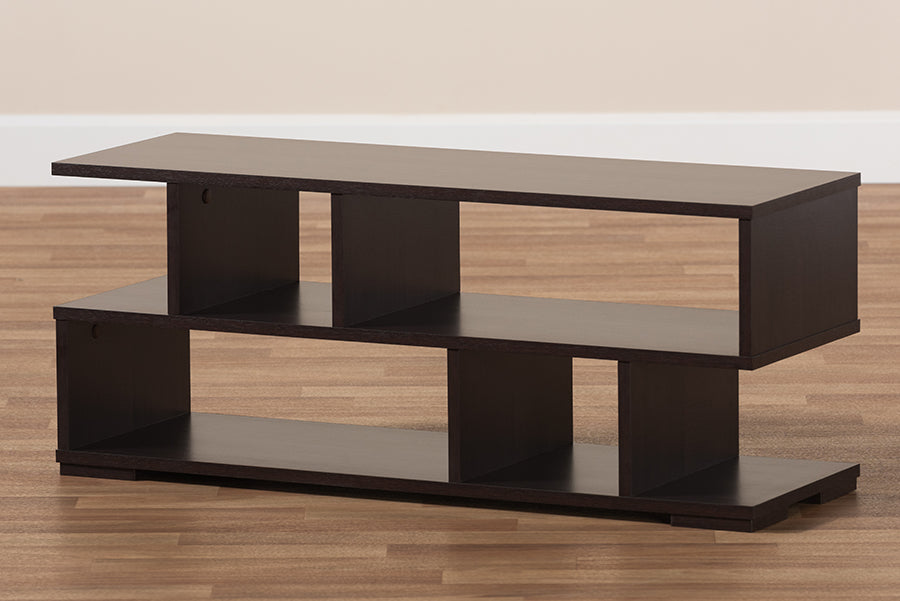 Baxton Studio Arne Modern and Contemporary Dark Brown Finished Wood TV Stand