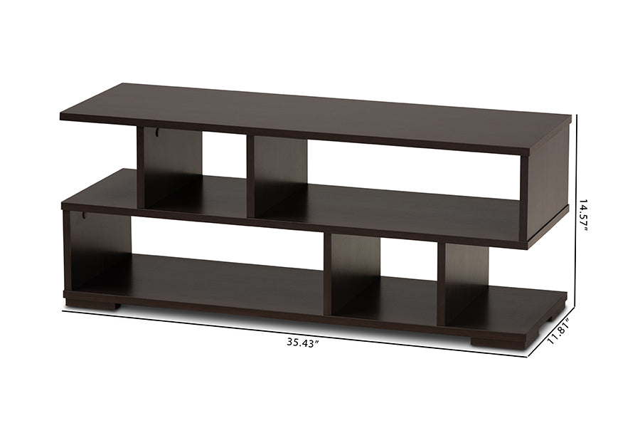 Baxton Studio Arne Modern and Contemporary Dark Brown Finished Wood TV Stand