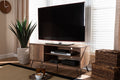 Baxton Studio Iver Modern and Contemporary Rustic Oak Finished 1-Door Wood TV Stand