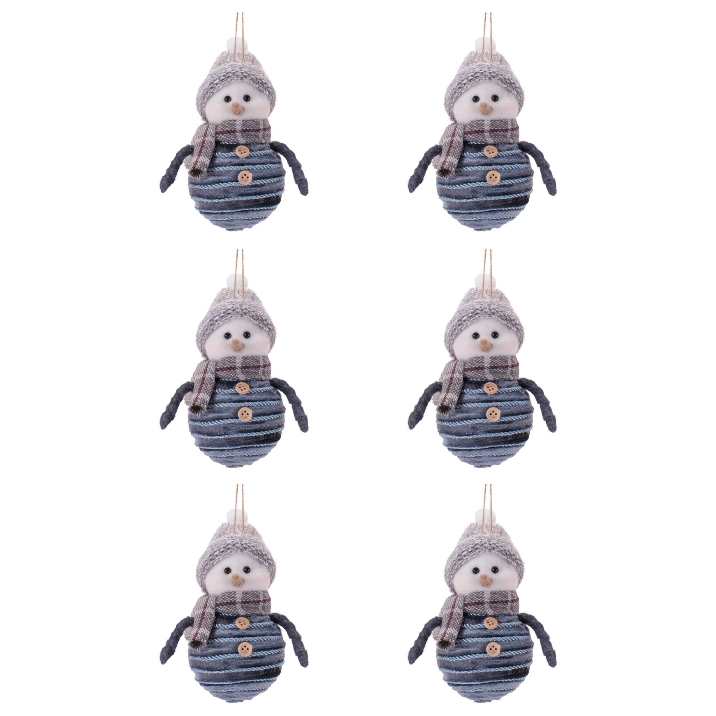 Snowman Ornaments (Set of 6)