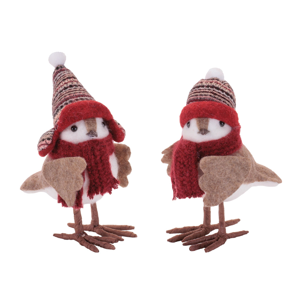 Bird with Hat and Scarf Shelf Sitter (Set of 2)