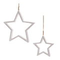 Carved Wooden Star Ornament (Set of 2)