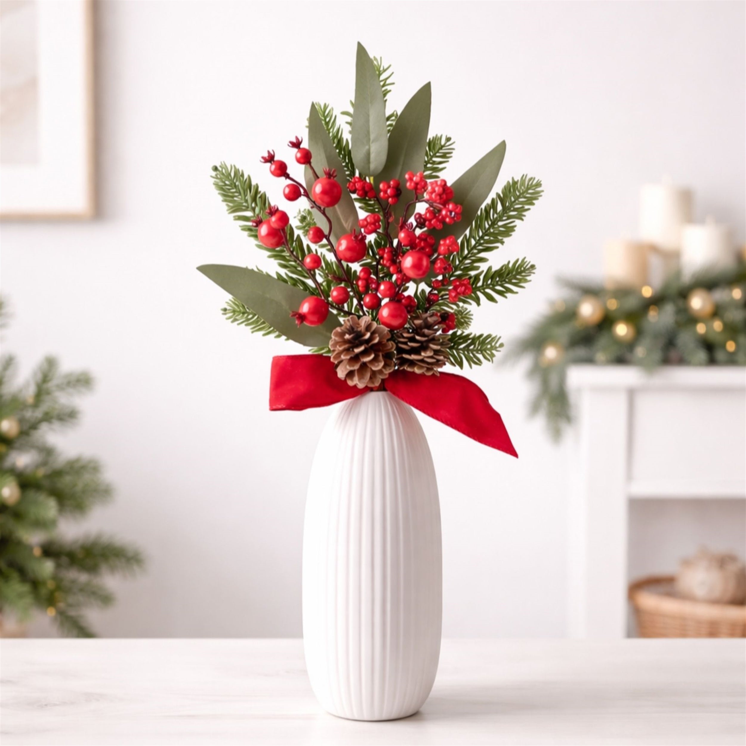 Fresh Touch Pine Berry Cone Spray (Set of 2)